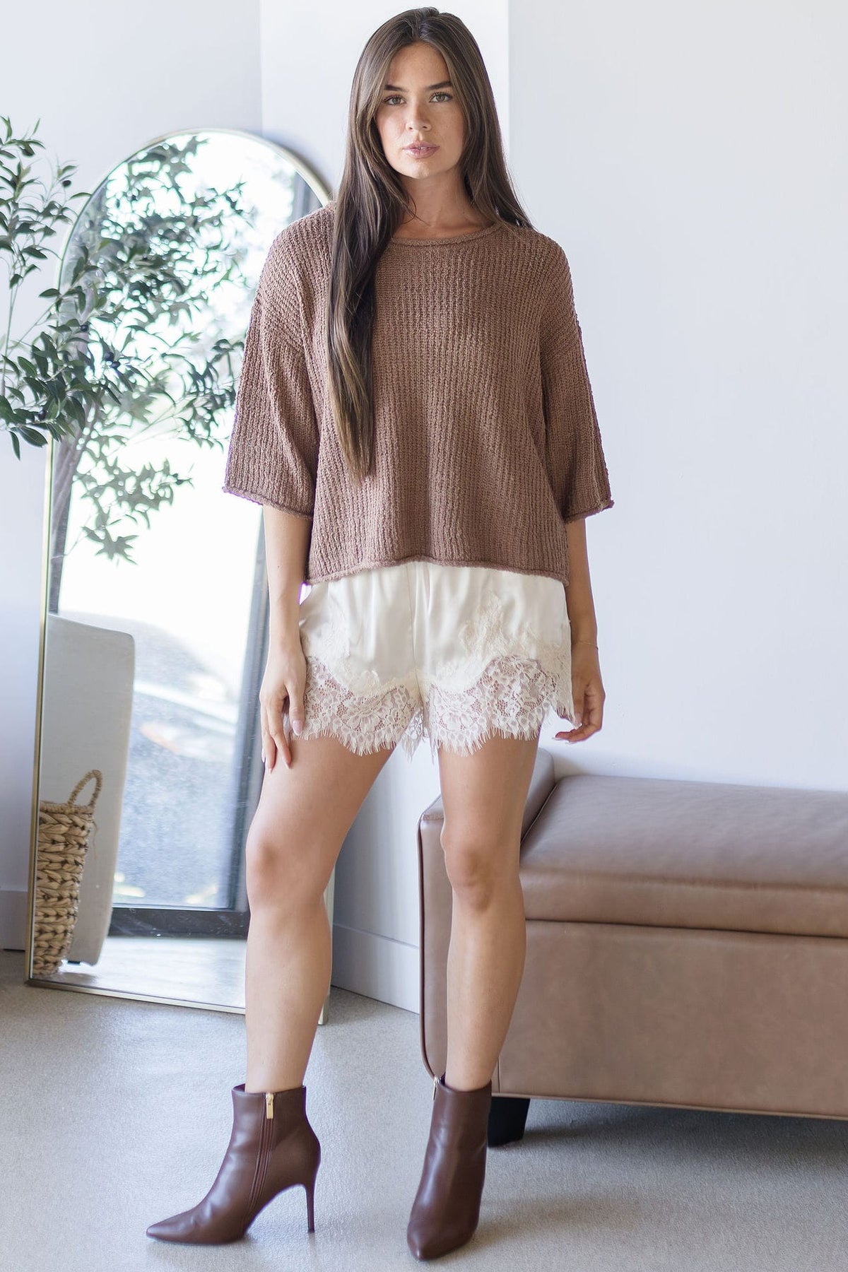 WREN The Label Hayven Slouchy Sweater Cocoa