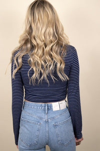 Stripe Rib Twist Top